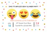 OMG Emoji Slumber - Sleepover Party Invitation